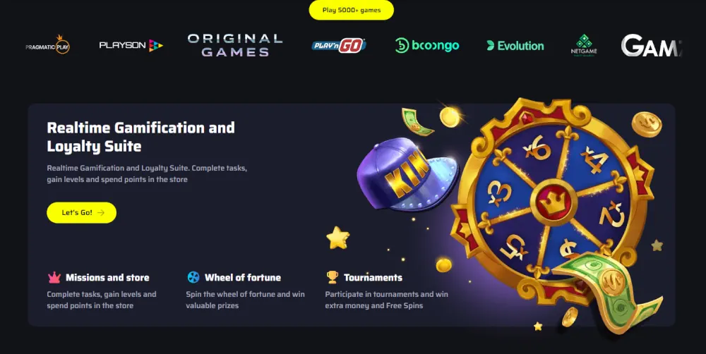 Interfaccia di gamification in tempo reale BDM Bet con premi fedeltà e ruota della fortuna.